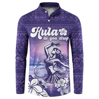 Aloha Hawaii Kauai Island Button Sweatshirt Hula Till You Drop