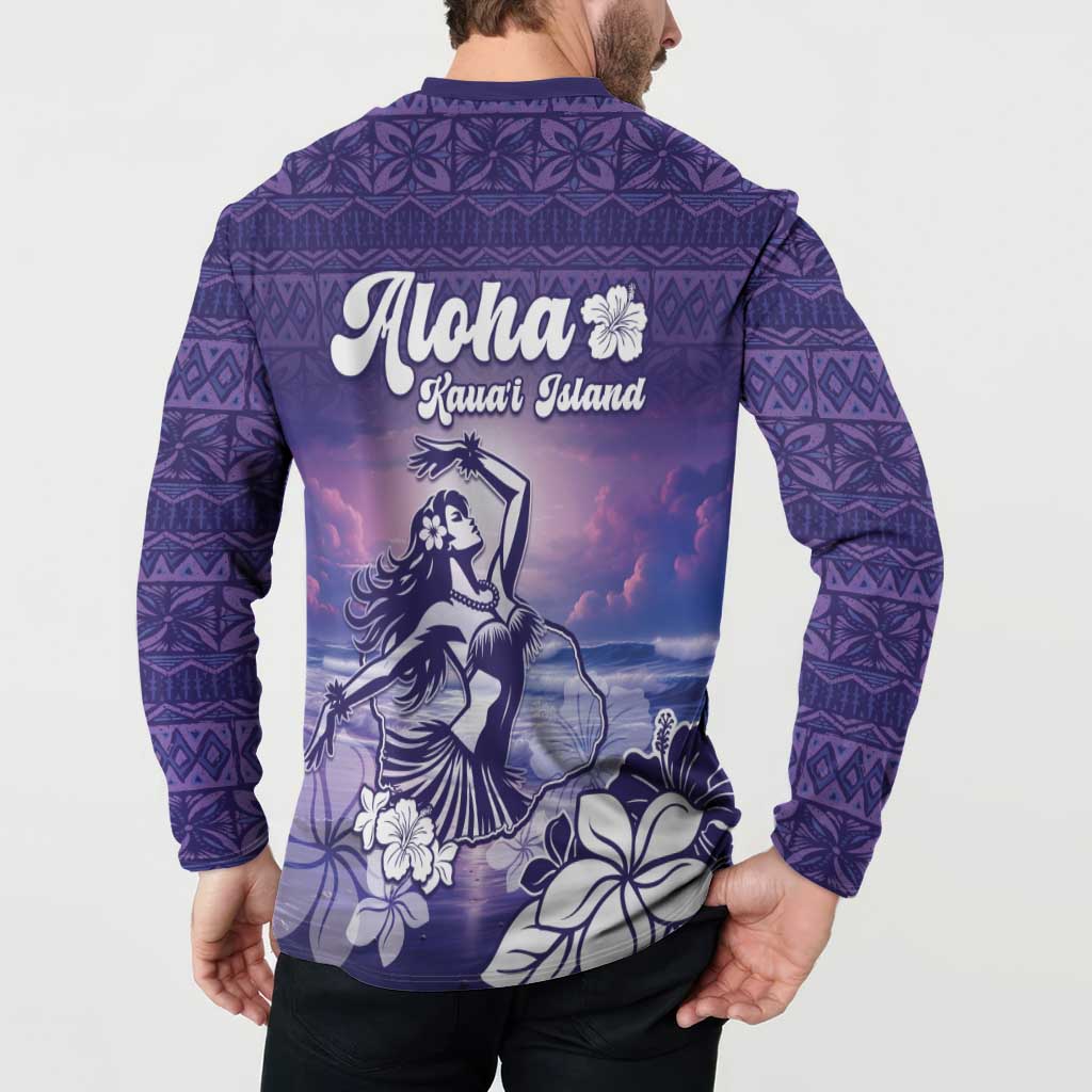 Aloha Hawaii Kauai Island Button Sweatshirt Hula Till You Drop