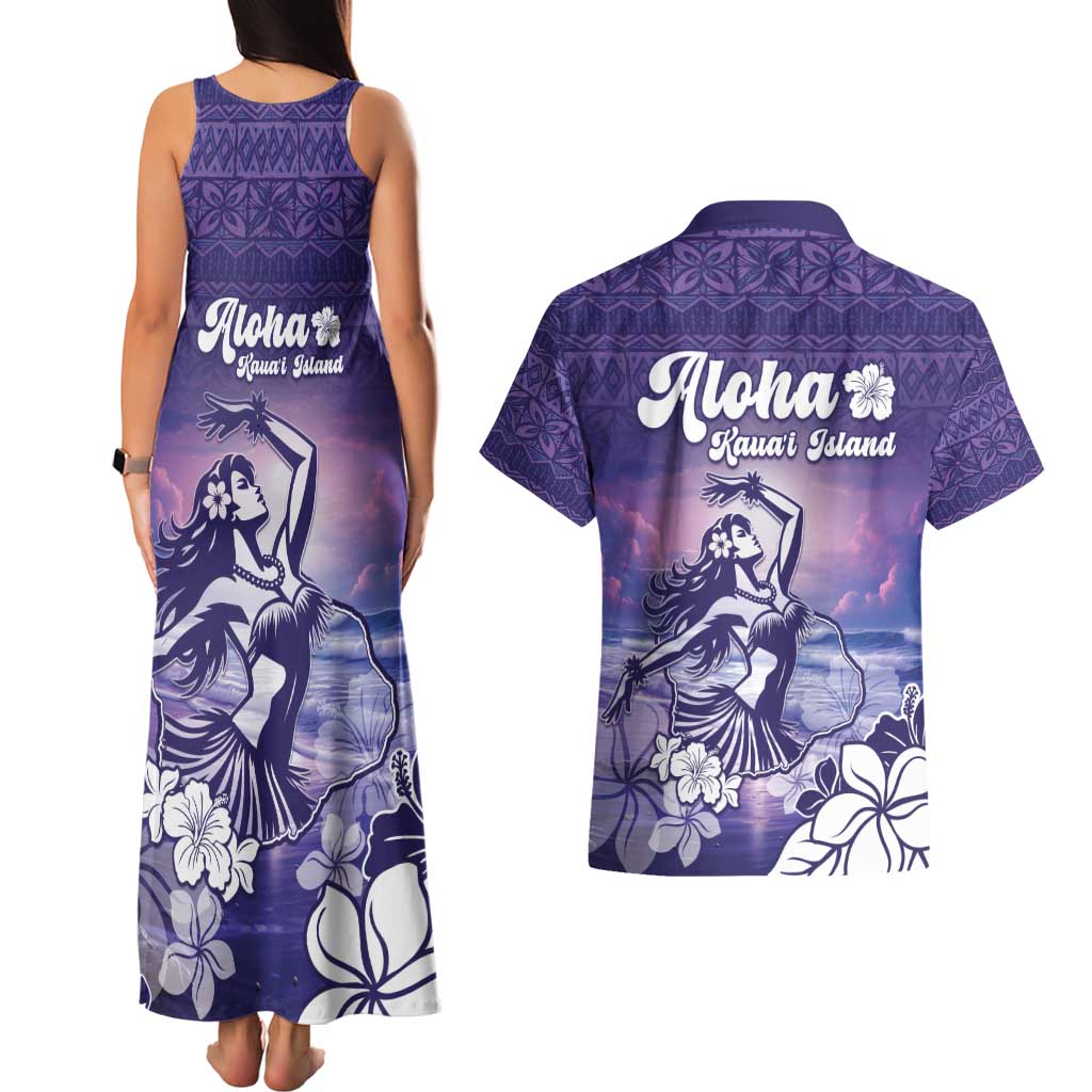 Aloha Hawaii Kauai Island Couples Matching Tank Maxi Dress and Hawaiian Shirt Hula Till You Drop LT05 - Polynesian Pride