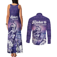 Aloha Hawaii Kauai Island Couples Matching Tank Maxi Dress and Long Sleeve Button Shirt Hula Till You Drop LT05 - Polynesian Pride