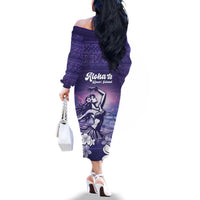 Aloha Hawaii Kauai Island Family Matching Off The Shoulder Long Sleeve Dress and Hawaiian Shirt Hula Till You Drop LT05 - Polynesian Pride