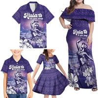 Aloha Hawaii Kauai Island Family Matching Off Shoulder Maxi Dress and Hawaiian Shirt Hula Till You Drop LT05 - Polynesian Pride