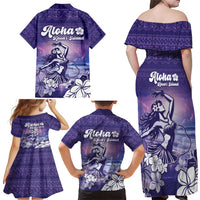 Aloha Hawaii Kauai Island Family Matching Off Shoulder Maxi Dress and Hawaiian Shirt Hula Till You Drop LT05 - Polynesian Pride