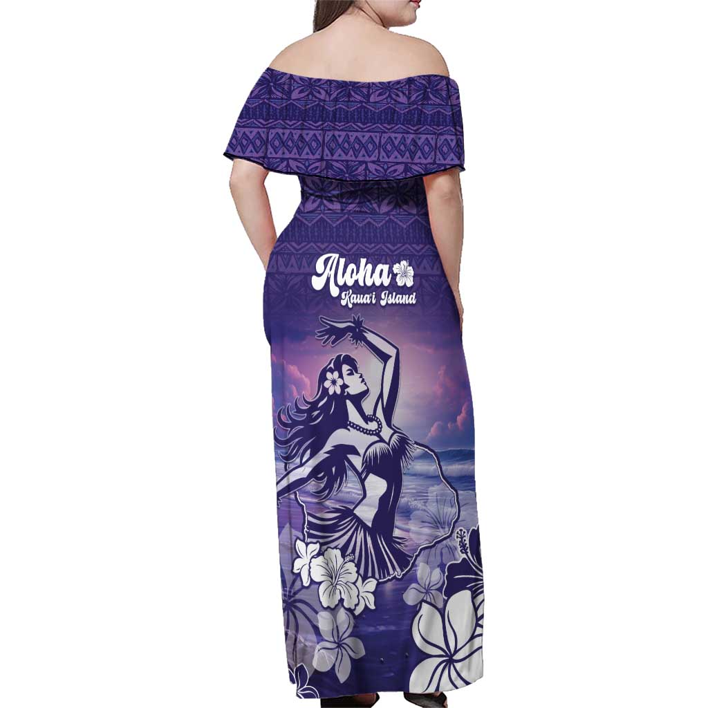Aloha Hawaii Kauai Island Family Matching Off Shoulder Maxi Dress and Hawaiian Shirt Hula Till You Drop LT05 - Polynesian Pride