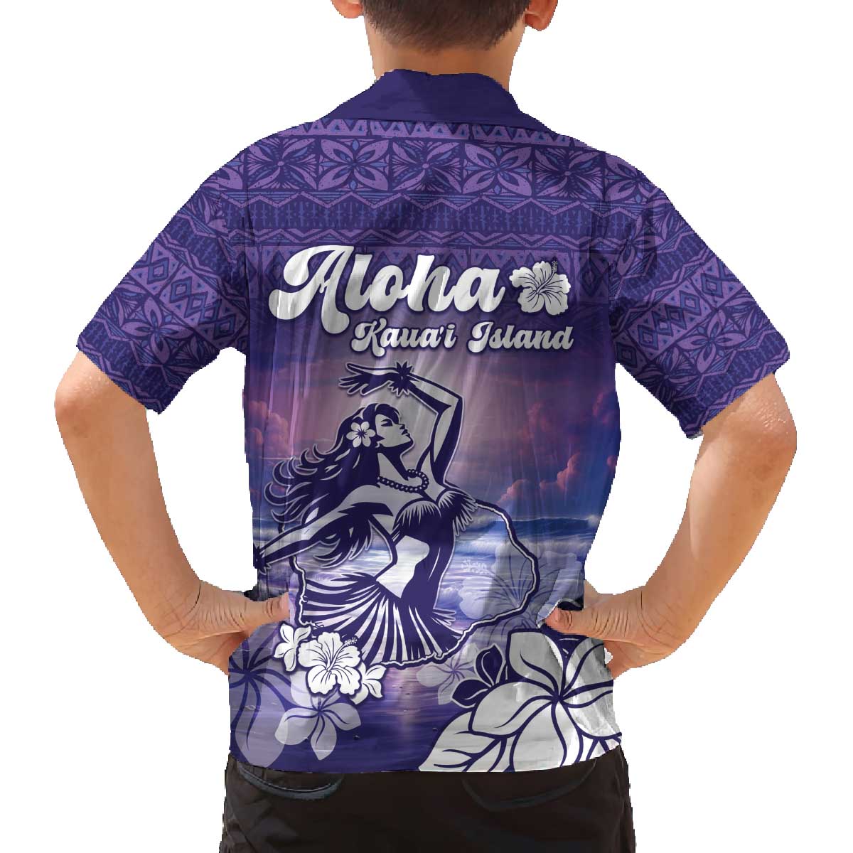 Aloha Hawaii Kauai Island Family Matching Off Shoulder Short Dress and Hawaiian Shirt Hula Till You Drop LT05 - Polynesian Pride