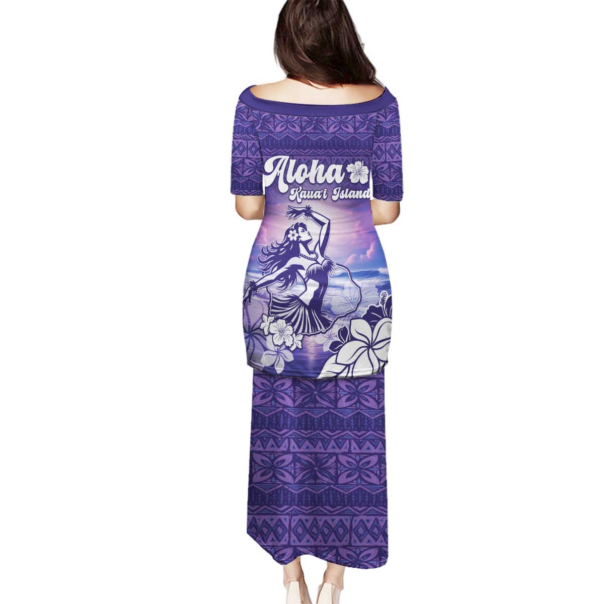 Aloha Hawaii Kauai Island Family Matching Puletasi and Hawaiian Shirt Hula Till You Drop LT05 - Polynesian Pride