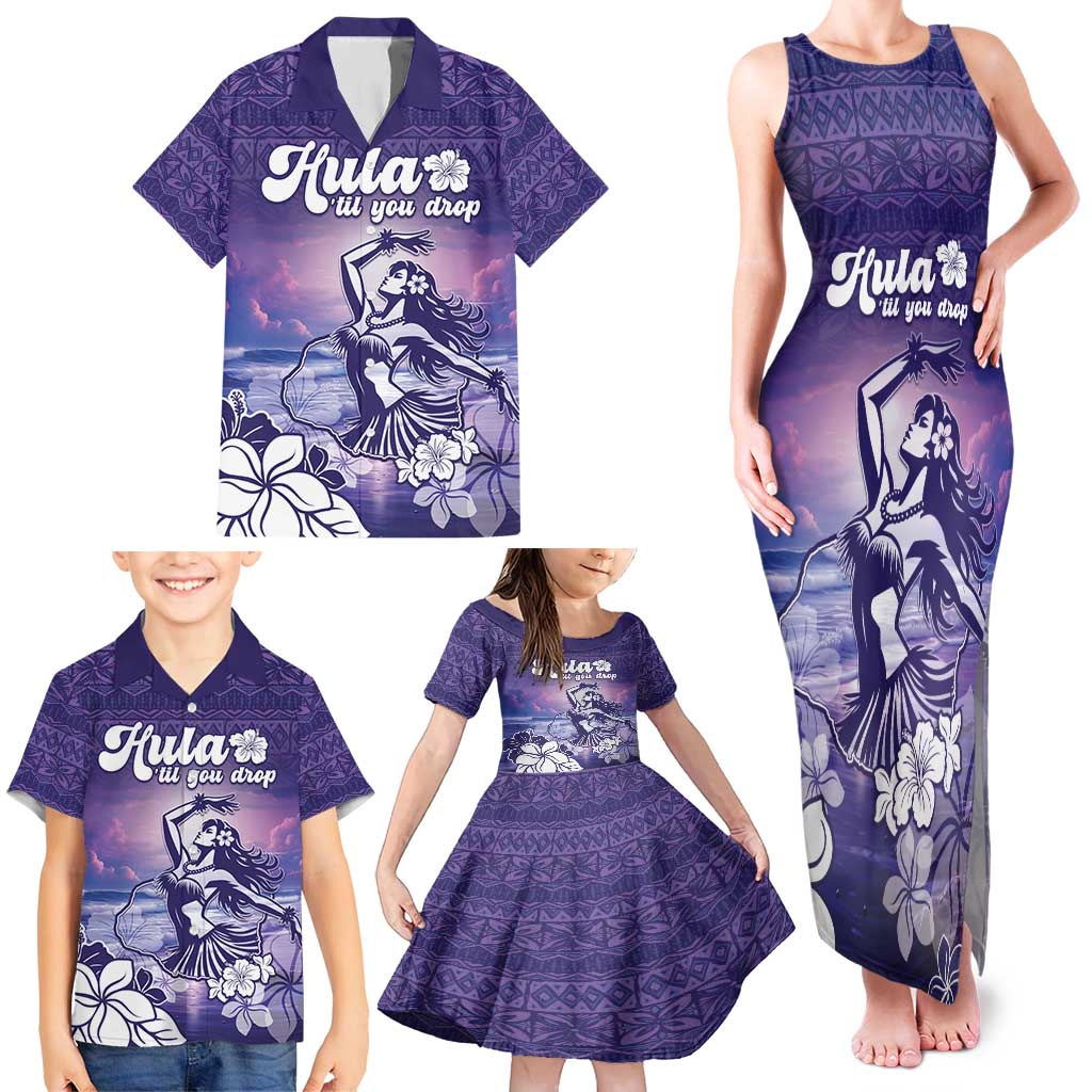 Aloha Hawaii Kauai Island Family Matching Tank Maxi Dress and Hawaiian Shirt Hula Till You Drop LT05 - Polynesian Pride
