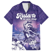 Aloha Hawaii Kauai Island Family Matching Tank Maxi Dress and Hawaiian Shirt Hula Till You Drop LT05 Dad's Shirt - Short Sleeve Purple - Polynesian Pride