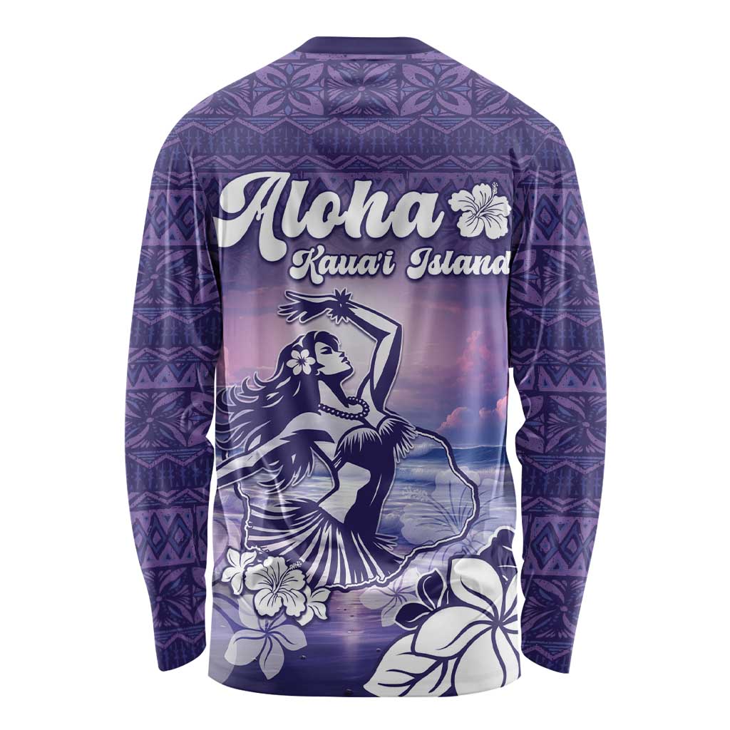 Aloha Hawaii Kauai Island Long Sleeve Shirt Hula Till You Drop LT05 - Polynesian Pride