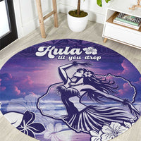 Aloha Hawaii Kauai Island Round Carpet Hula Till You Drop LT05 Purple - Polynesian Pride