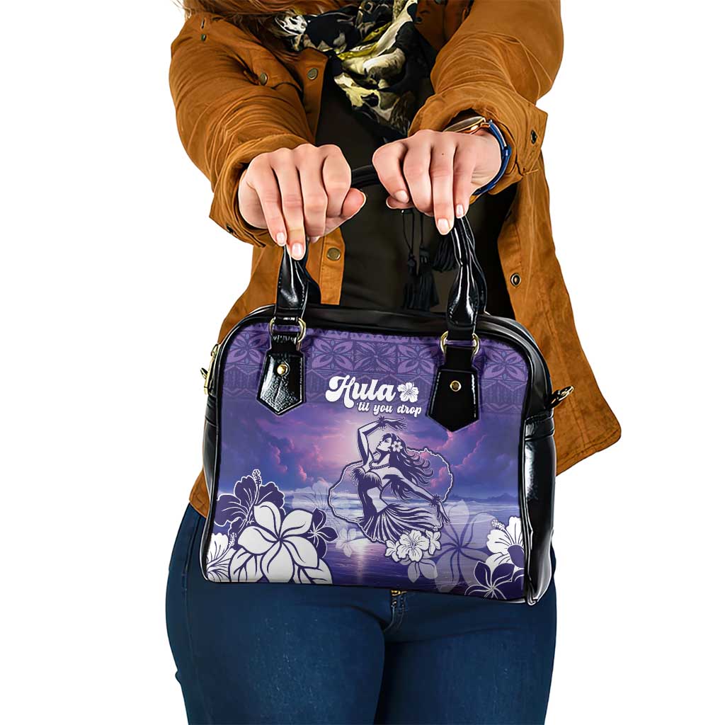 Aloha Hawaii Kauai Island Shoulder Handbag Hula Till You Drop LT05 One Size Purple - Polynesian Pride