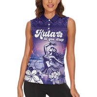 Aloha Hawaii Kauai Island Women Sleeveless Polo Shirt Hula Till You Drop LT05 - Polynesian Pride