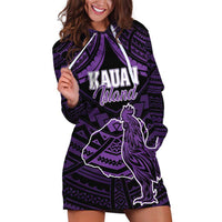 Personalised Hawaii Kauai Island Hoodie Dress Rooster Tribal Tattoo Simple Style LT05 Purple - Polynesian Pride