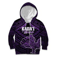 Personalised Hawaii Kauai Island Kid Hoodie Rooster Tribal Tattoo Simple Style LT05 Hoodie Purple - Polynesian Pride