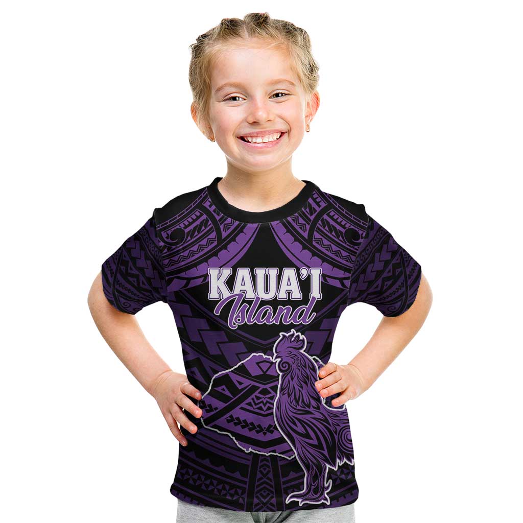 Personalised Hawaii Kauai Island Kid T Shirt Rooster Tribal Tattoo Simple Style