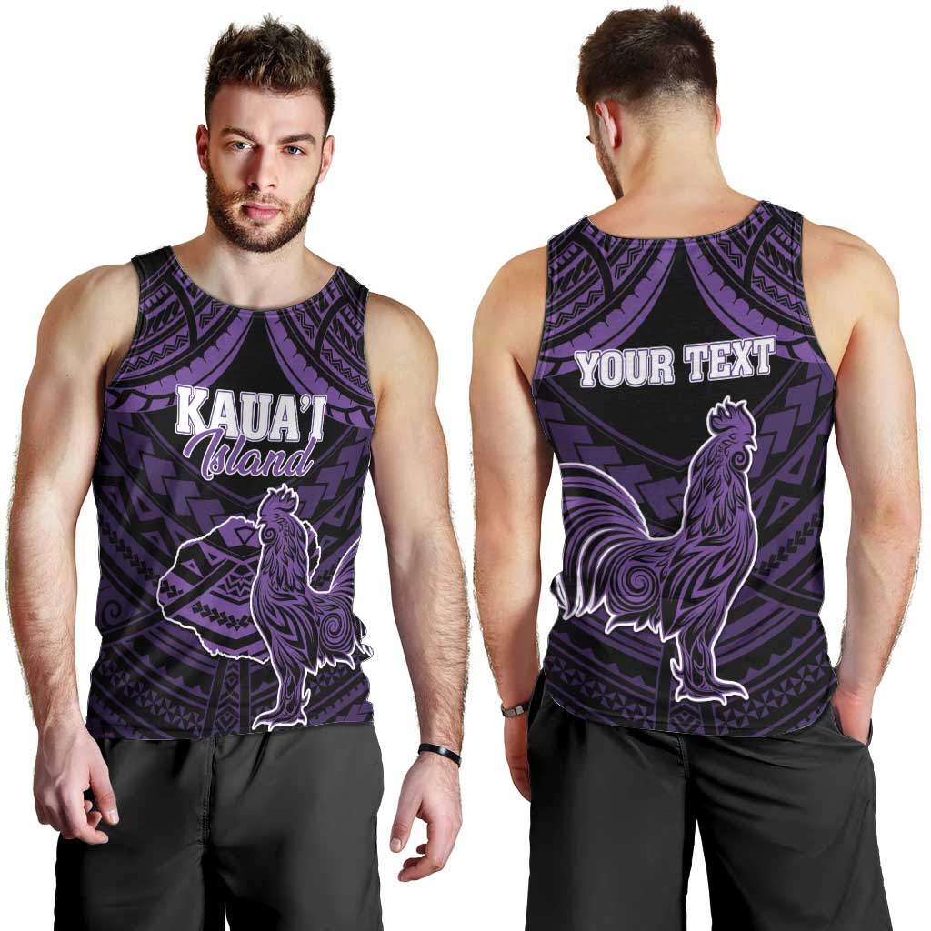 Personalised Hawaii Kauai Island Men Tank Top Rooster Tribal Tattoo Simple Style