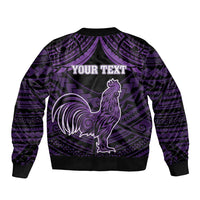 Personalised Hawaii Kauai Island Sleeve Zip Bomber Jacket Rooster Tribal Tattoo Simple Style