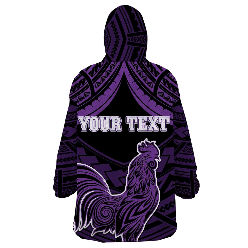 Personalised Hawaii Kauai Island Wearable Blanket Hoodie Rooster Tribal Tattoo Simple Style LT05 - Polynesian Pride