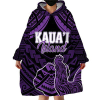 Personalised Hawaii Kauai Island Wearable Blanket Hoodie Rooster Tribal Tattoo Simple Style LT05 - Polynesian Pride