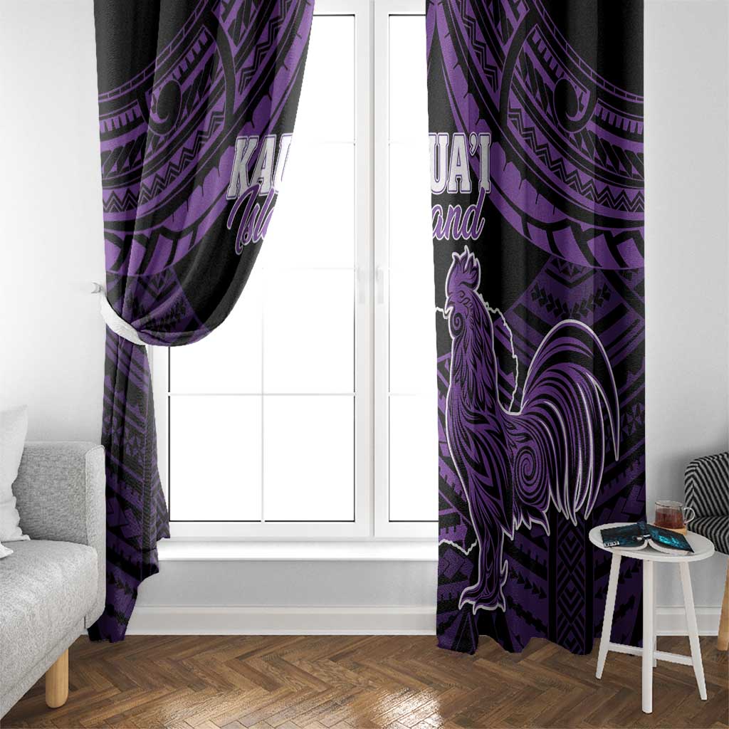 Hawaii Kauai Island Window Curtain Rooster Tribal Tattoo Simple Style