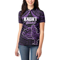 Personalised Hawaii Kauai Island Women Polo Shirt Rooster Tribal Tattoo Simple Style