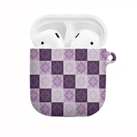 Lavender Manta Ray Hawaiian Quilt Motif AirPods Case LT05 Purple - Polynesian Pride