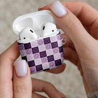Lavender Manta Ray Hawaiian Quilt Motif AirPods Case LT05 - Polynesian Pride