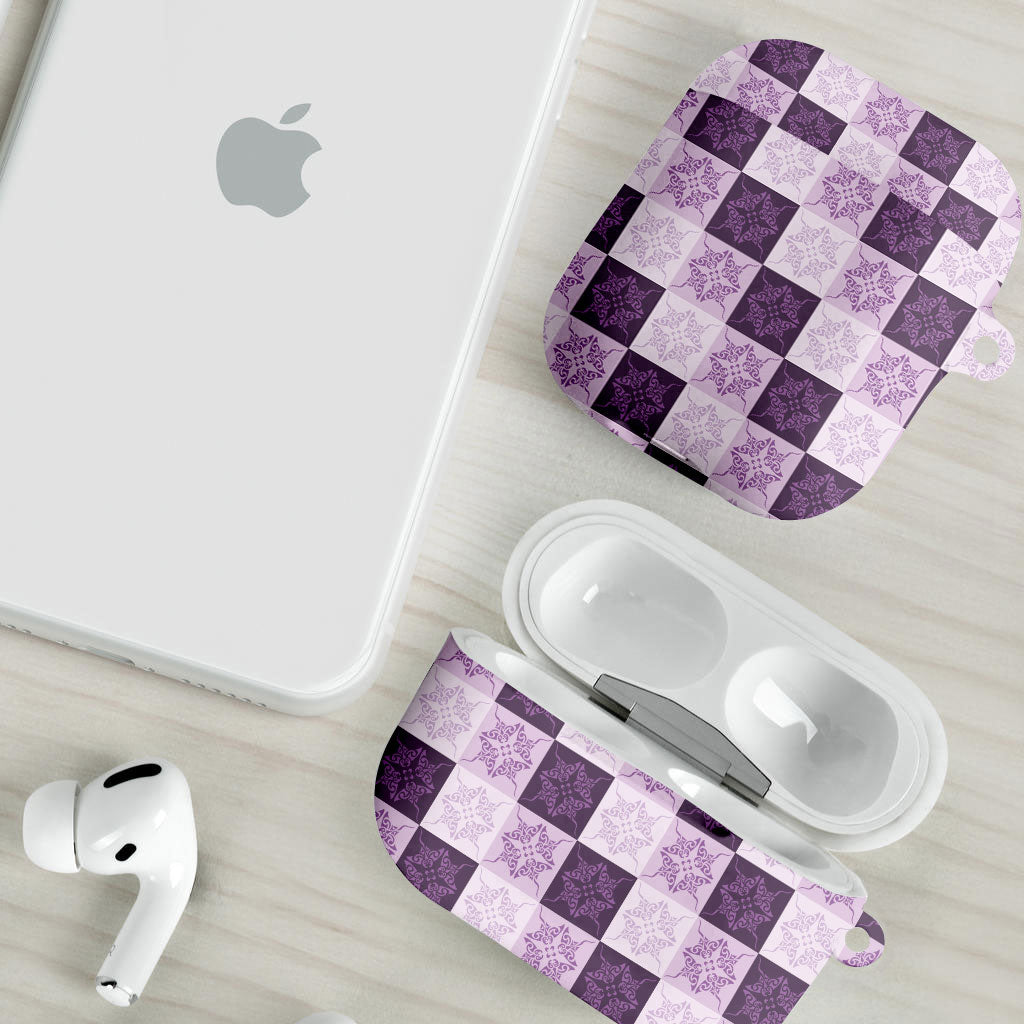Lavender Manta Ray Hawaiian Quilt Motif AirPods Case LT05 - Polynesian Pride