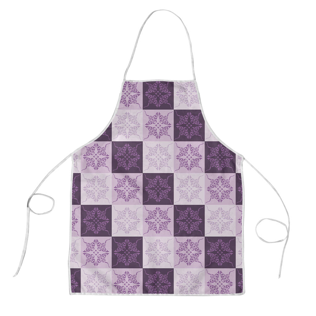 Lavender Manta Ray Hawaiian Quilt Motif Apron LT05 Purple - Polynesian Pride