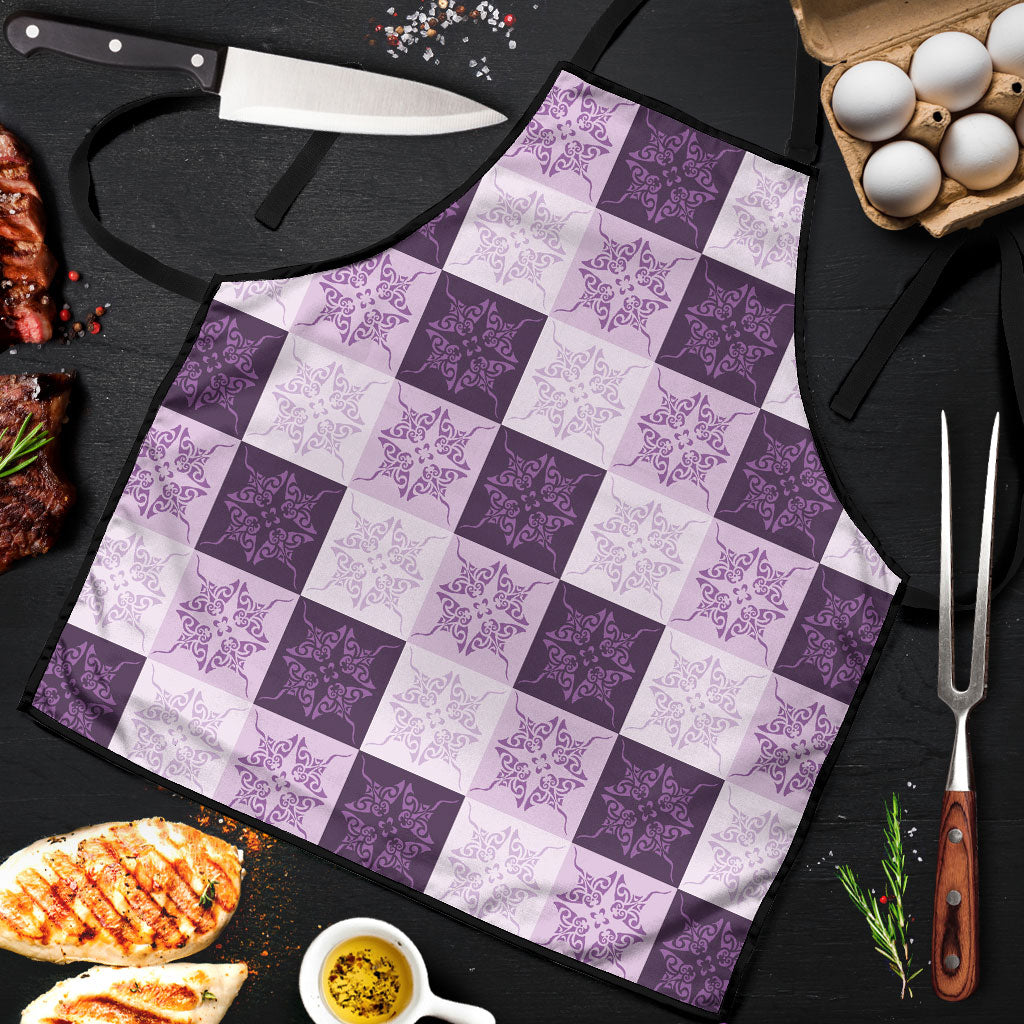Lavender Manta Ray Hawaiian Quilt Motif Apron LT05 Purple - Polynesian Pride