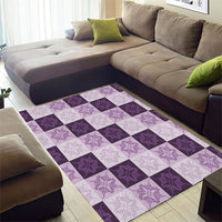 Lavender Manta Ray Hawaiian Quilt Motif Area Rug LT05 - Polynesian Pride