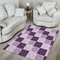 Lavender Manta Ray Hawaiian Quilt Motif Area Rug LT05 - Polynesian Pride