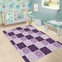 Lavender Manta Ray Hawaiian Quilt Motif Area Rug LT05 - Polynesian Pride