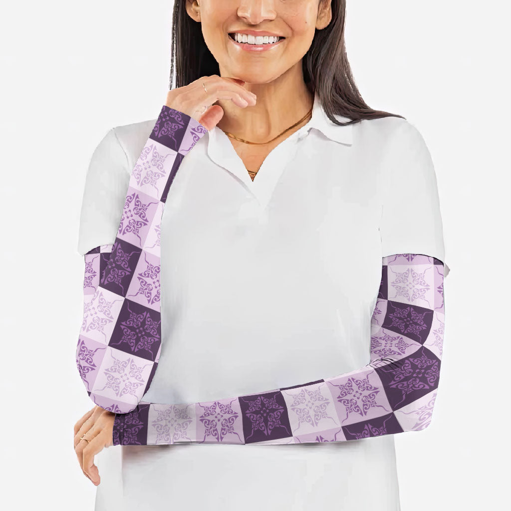 Lavender Manta Ray Hawaiian Quilt Motif Arm Sleeves LT05 - Polynesian Pride