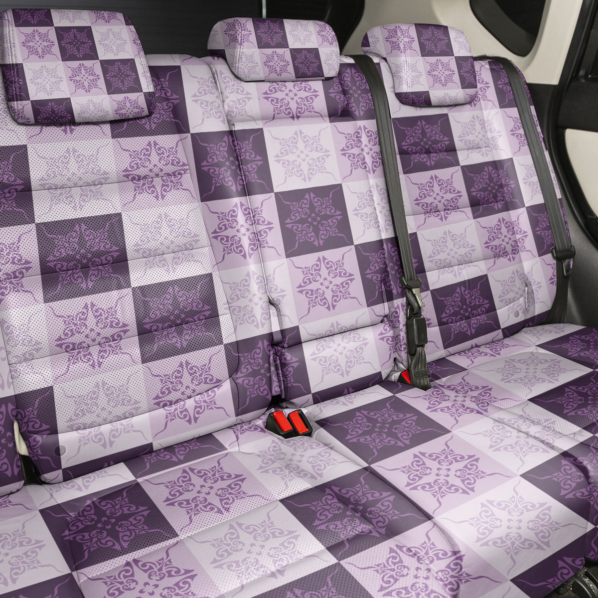 Lavender Manta Ray Hawaiian Quilt Motif Back Car Seat Cover LT05 - Polynesian Pride