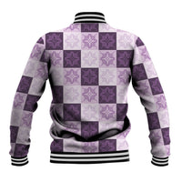 Lavender Manta Ray Hawaiian Quilt Motif Baseball Jacket LT05 - Polynesian Pride