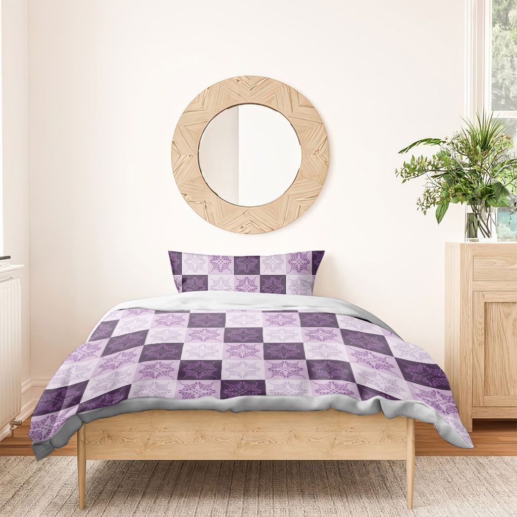 Lavender Manta Ray Hawaiian Quilt Motif Bedding Set LT05 - Polynesian Pride