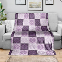 Lavender Manta Ray Hawaiian Quilt Motif Blanket LT05 - Polynesian Pride