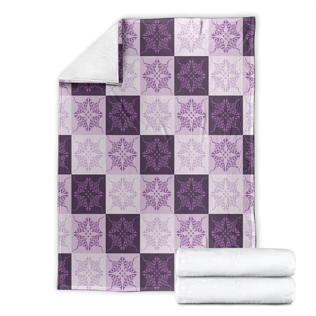 Lavender Manta Ray Hawaiian Quilt Motif Blanket LT05 - Polynesian Pride