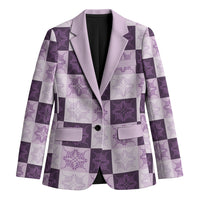 Lavender Manta Ray Hawaiian Quilt Motif Blazer LT05 Unisex Purple - Polynesian Pride