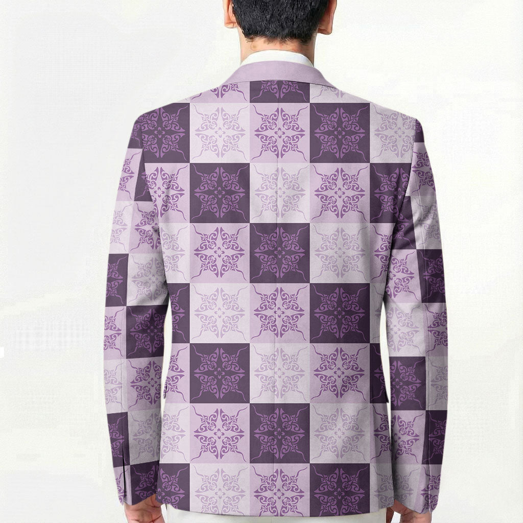 Lavender Manta Ray Hawaiian Quilt Motif Blazer LT05 - Polynesian Pride