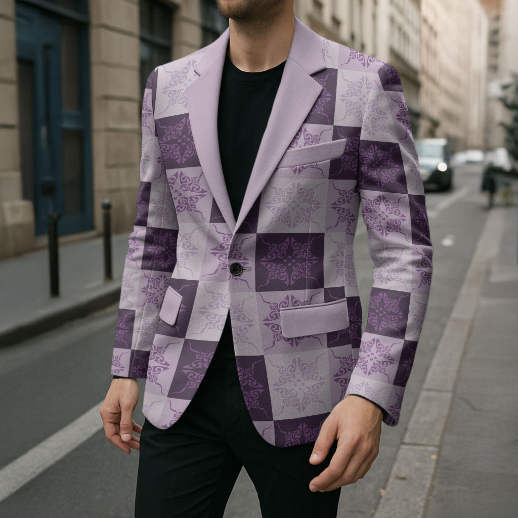 Lavender Manta Ray Hawaiian Quilt Motif Blazer LT05 - Polynesian Pride