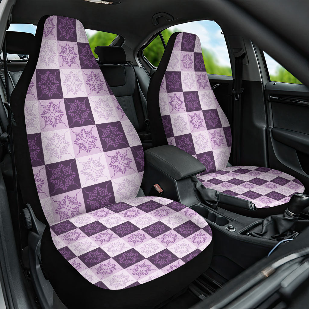 Lavender Manta Ray Hawaiian Quilt Motif Car Seat Cover LT05 One Size Purple - Polynesian Pride