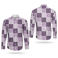 Lavender Manta Ray Hawaiian Quilt Motif Couples Matching Tank Maxi Dress and Long Sleeve Button Shirt LT05 - Polynesian Pride