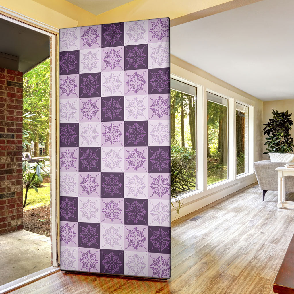 Lavender Manta Ray Hawaiian Quilt Motif Door Cover LT05 - Polynesian Pride