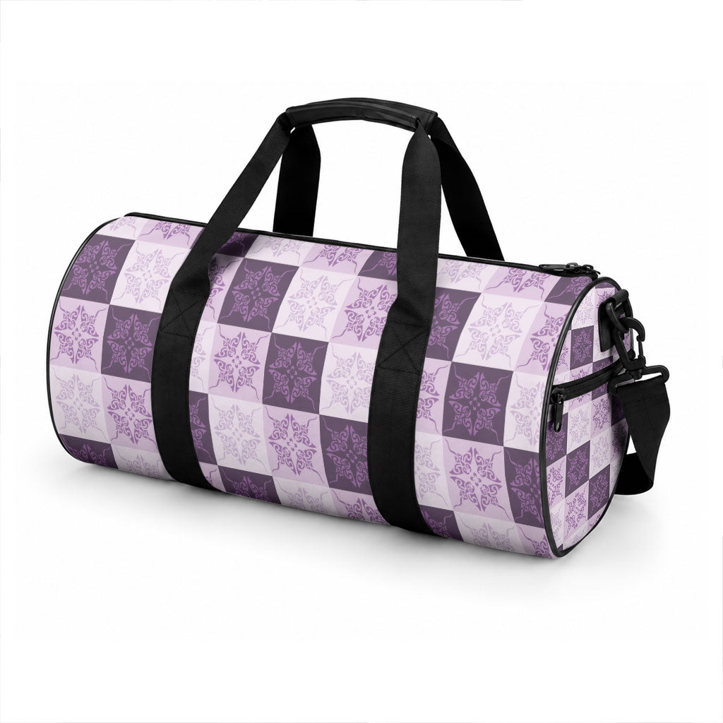 Lavender Manta Ray Hawaiian Quilt Motif Duffle Bag LT05 - Polynesian Pride