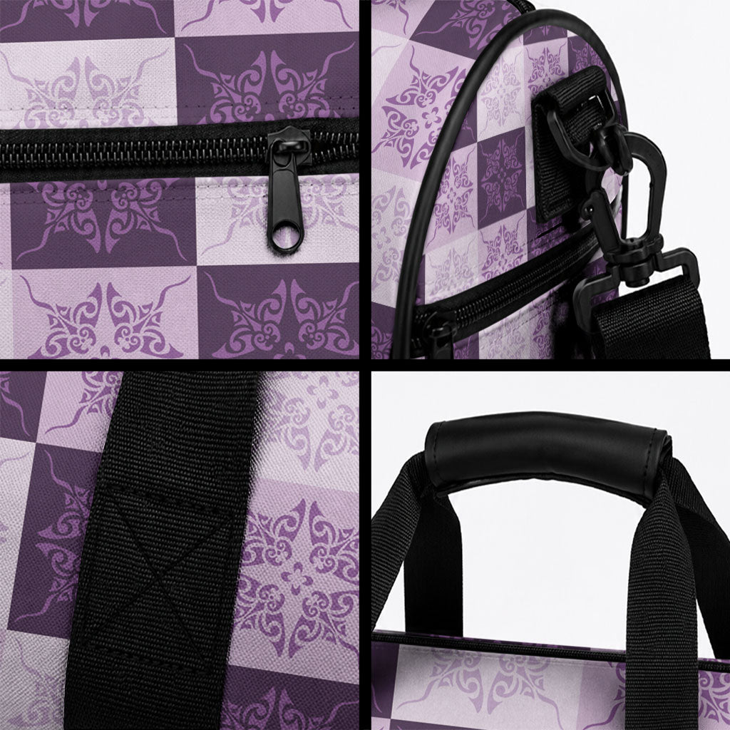 Lavender Manta Ray Hawaiian Quilt Motif Duffle Bag LT05 - Polynesian Pride
