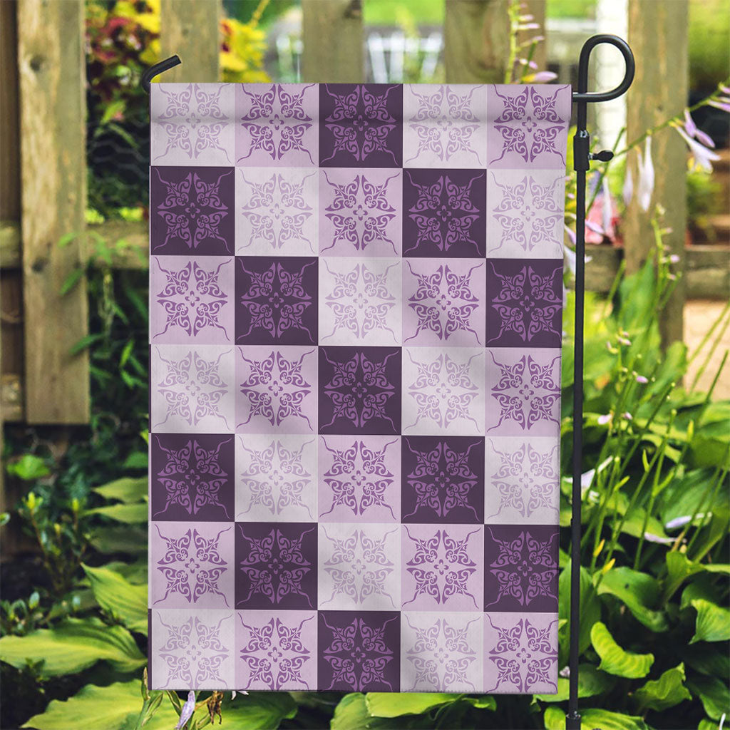 Lavender Manta Ray Hawaiian Quilt Motif Garden Flag LT05 Garden Flag Purple - Polynesian Pride