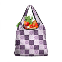 Lavender Manta Ray Hawaiian Quilt Motif Grocery Bag LT05 1-pack One Size Purple - Polynesian Pride