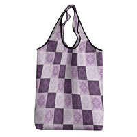 Lavender Manta Ray Hawaiian Quilt Motif Grocery Bag LT05 - Polynesian Pride